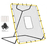 4x4.5ft baseball softball rebounder net with adjustable angles and durable steel frame.