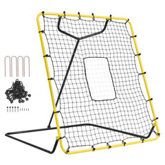 4x4.5ft baseball softball rebounder net with adjustable angles and durable steel frame.