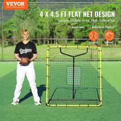 Bostome 4x4.5ft baseball and softball rebounder net with adjustable angles and heavy-duty frame.