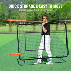 4x6 ft baseball and softball rebounder net with adjustable angles and durable steel frame.
