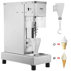 Bostome 750W commercial ice cream blender with stainless steel construction and dual hoppers.