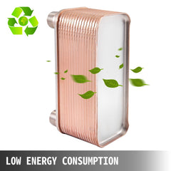 Bostome 30 plate brazed heat exchanger in 316L stainless steel with four 3/4" MNPT ports.