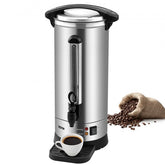 Stainless steel 110-cup commercial coffee urn with fast brew dispenser, lever spout, and indicator lights.