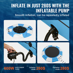 Bostome 13ft inflatable water trampoline with a large bouncing surface and sturdy construction.