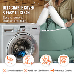 Bostome Baby Lounger in 100% cotton with a U-shaped headrest and thick mattress for infants.