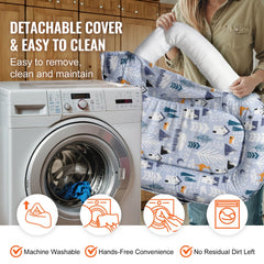 Bostome Baby Lounger in 100% cotton with headrest and thick mattress for newborn support.