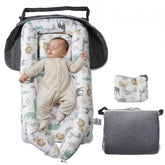 Bostome Baby Lounger in 100% cotton with headrest and portable design for newborns.