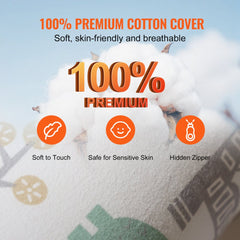 Bostome Baby Lounger in 100% cotton, featuring a headrest and portable design for newborns.