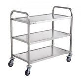Bostome 3-tier steel kitchen utility cart with adjustable shelves and rolling casters.