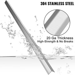 Bostome 304 stainless steel corner guards in a 10-pack, measuring 1.5"x1.5"x48".