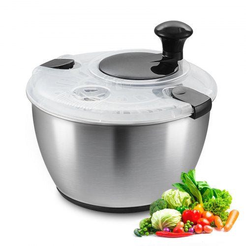 Bostome stainless steel salad spinner with a one-handed easy press and 4.75Qt capacity.