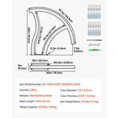 Bostome 304 stainless steel pool handrail set with blue nylon grip cover and sturdy base plates.