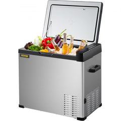 Bostome 53 Qt Portable Car Refrigerator with app control and digital panel for temperature regulation.