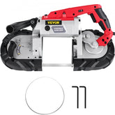 Bostome 5-inch deep cut portable band saw with variable speed motor and LED sight for precision cuts.