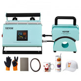 Bostome 2-in-1 tumbler and hat heat press machine with curved ceramic-coated elements.