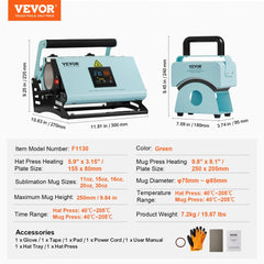 Bostome 2-in-1 tumbler and hat heat press machine with dual-function design and digital controller.