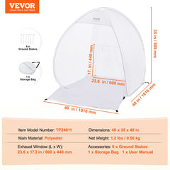 Portable pop-up spray paint tent booth, 40x35x40 inches, with exhaust window and stakes.