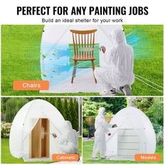 Bostome Pop-Up Spray Paint Tent Booth with a 60x60x70 inch portable shelter for spray painting.