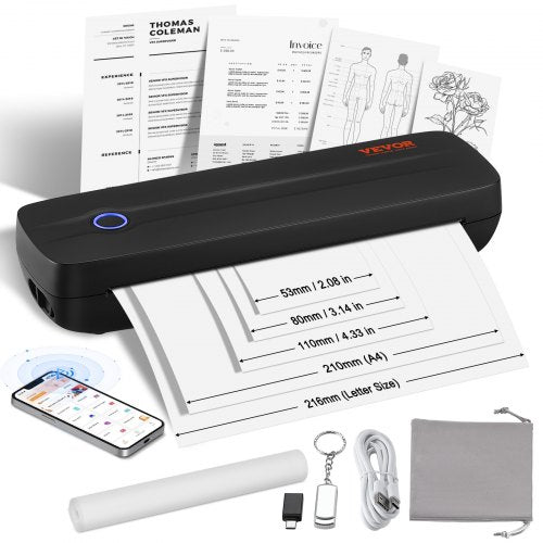Compact Bostome Portable Thermal Printer with Bluetooth, inkless technology, and 2600mAh battery.