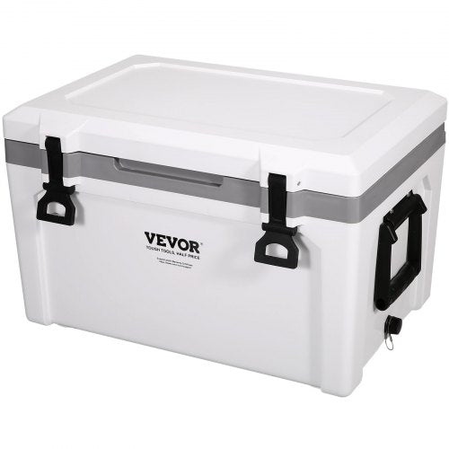 Bostome 52QT hard cooler with a heavy-duty handle and built-in cup holder for outdoor use.