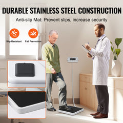 Bostome portable digital medical scale with anti-slip mat, 400 lbs capacity and backlit LCD.