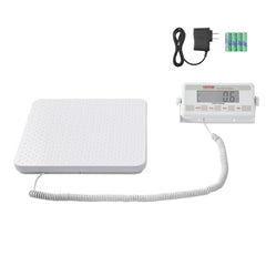 Digital physician scale with a large platform, LCD display, and 440lb capacity.