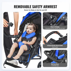 Bostome lightweight compact stroller with adjustable backrest and easy fold design.