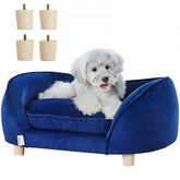 Bostome Velvet Pet Sofa in a boat-like design, suitable for medium dogs and cats up to 81 lbs.