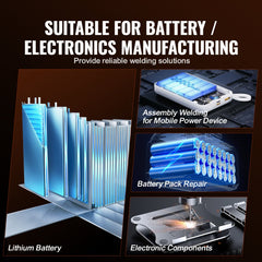 Portable Bostome 737G pulse battery spot welder with 2 modes for battery assembly.
