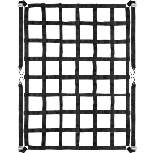 Bostome heavy-duty truck bed cargo net with S-hooks, measuring 3.5x4.1 feet, in black.