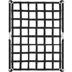 Heavy-duty truck bed cargo net with adjustable S-hooks, measuring 3.5x4.1 feet.