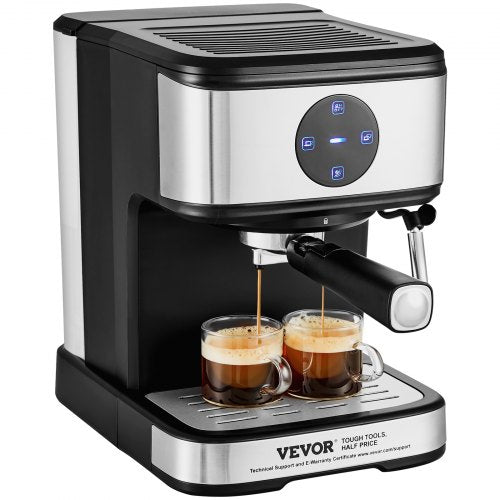 Bostome 15 Bar Espresso Machine with a frother and LED touch screen for easy operation.