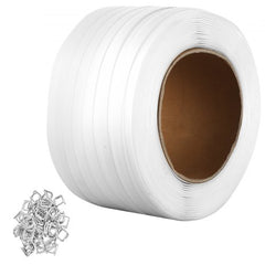 Bostome woven strapping roll in a sturdy box, 3/4" wide and 1640' long, for heavy-duty packaging.