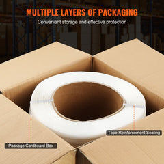 Bostome woven strapping roll in a sturdy box, 3/4" wide and 1640' long, designed for heavy-duty use.
