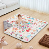 Soft, thickened baby play mat with educational patterns and anti-slip dots for safety.