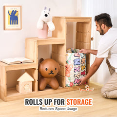 Soft, thickened baby play mat with educational patterns and anti-slip backing, washable design.