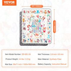 Soft, thickened baby play mat with educational patterns and anti-slip backing for safety.