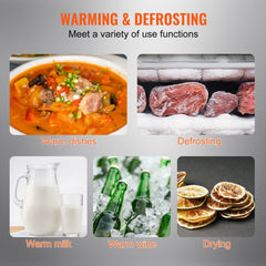 Bostome Electric Warming Tray with a 16.5" x 11" tempered glass surface in black.