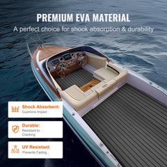 Bostome EVA foam boat decking in gray, featuring a non-slip surface and V-groove design.