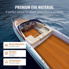Bostome EVA foam boat decking in gray with a non-slip surface and V-groove design for drainage.