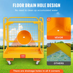 Bostome Forklift Safety Cage with a 36x36 inch platform and sturdy mesh safety door.