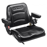 Bostome Universal Forklift Seat with fold down design, adjustable back, and armrests.