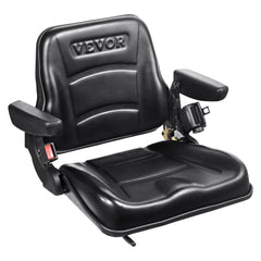 Bostome Universal Forklift Seat with fold down design, adjustable back, and armrests.