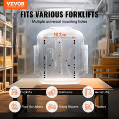 Bostome fold down forklift seat with PVC leather, adjustable backrest, and shock absorption system.