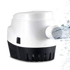 Bostome 1100GPH submersible bilge pump with float switch and stainless steel shaft.