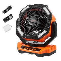 Bostome 13" portable fan with LED lantern, 40000mAh battery, and adjustable speeds.