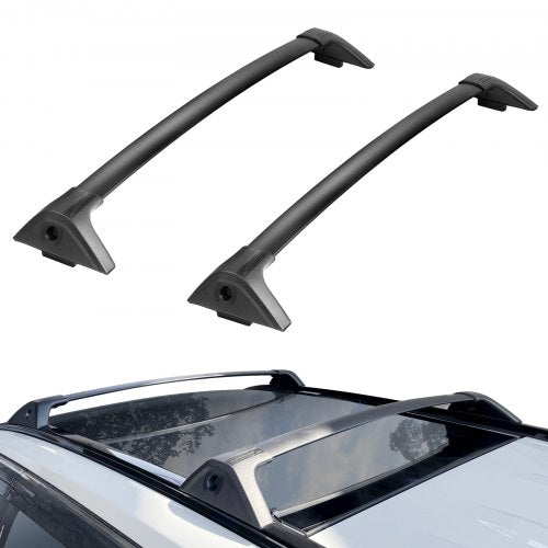Aluminum roof rack cross bars for Toyota RAV4 2019-2023 with locking system and tool-free installation.