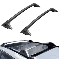 Aluminum roof rack cross bars for Toyota RAV4 2019-2023 with locking system and tool-free installation.