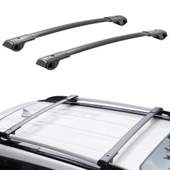 Bostome aluminum roof rack cross bars for Subaru Forester 2014-2022 with adjustable feet.
