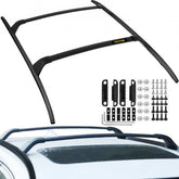 Aluminum roof rack cross bars for Mazda CX-5 2017-2020 with mounting hardware.